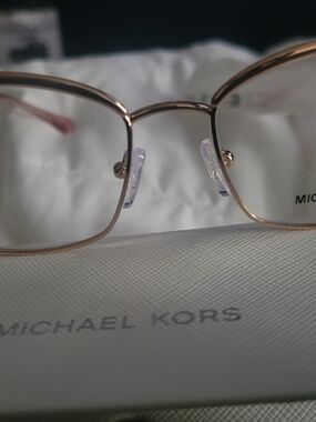 Michael Kors Rose Gold Metal Frame Glasses With Case